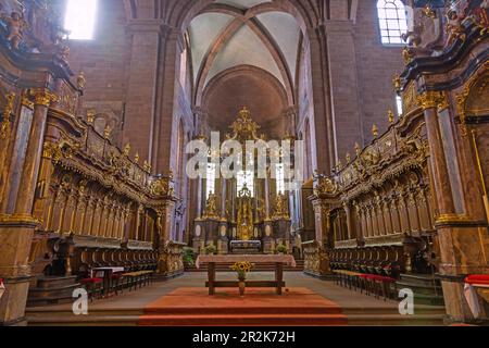 Worms, St. Peter's Cathedral, choir stalls, high altar by Balthasar Neumann Stock Photo