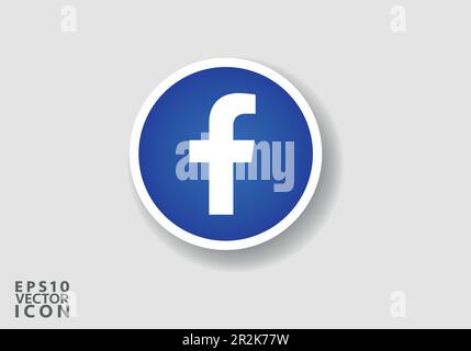 Facebook logo vector is a stylized representation of the logo for the popular social media app. The design is simple, clean, and modern Stock Vector