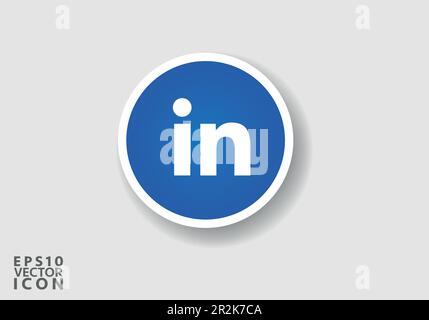 Linkedin logo vector is a stylized representation of the logo for the popular social media app. The design is simple, clean, and modern Stock Vector