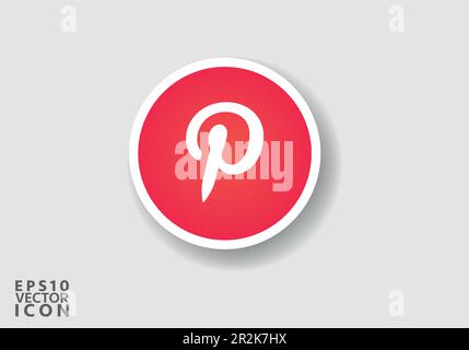 Pinterest logo vector is a stylized representation of the logo for the popular social media app. The design is simple, clean, and modern Stock Vector