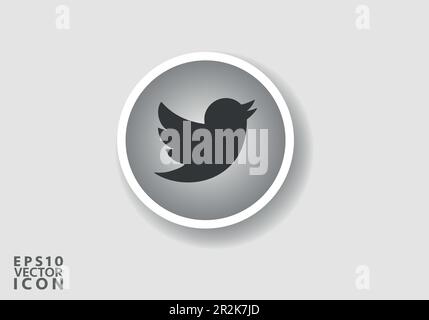 Twitter logo vector is a stylized representation of the logo for the popular social media app. The design is simple, clean, and modern Stock Vector