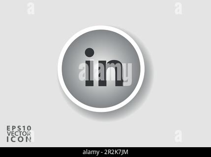 Linkedin logo vector is a stylized representation of the logo for the popular social media app. The design is simple, clean, and modern Stock Vector