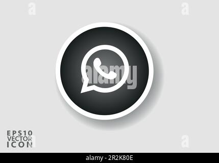 Whatsapp logo vector is a stylized representation of the logo for the popular social media app. The design is simple, clean, and modern Stock Vector