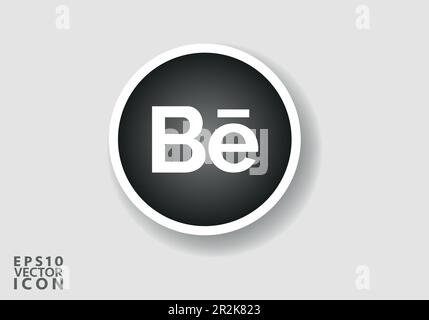 Behance logo vector is a stylized representation of the logo for the popular social media app. The design is simple, clean, and modern Stock Vector