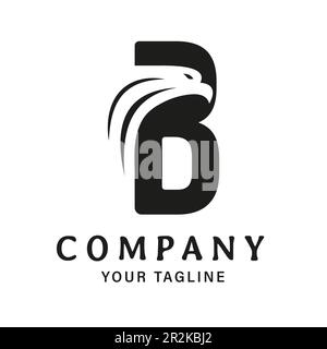 Initial letter B Eagle head logo design inspiration, icon, symbol, retro vintage template Stock Vector