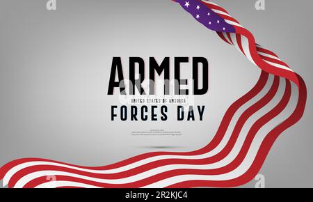 Armed forces day in the United States of America celebration concept. USA waving flag concept with white background Poster design vector illustration. Stock Vector