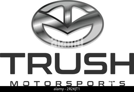 Flat Letter Mark TRUSH MOTORSPORTS logo design Stock Vector