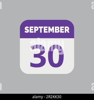 September 30 Calendar Date Icon Stock Vector