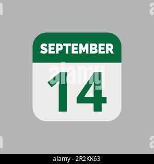 September 14 Calendar Date Icon Stock Vector