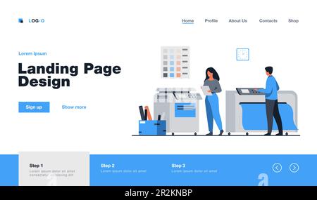 Print house workers using computers Stock Vector