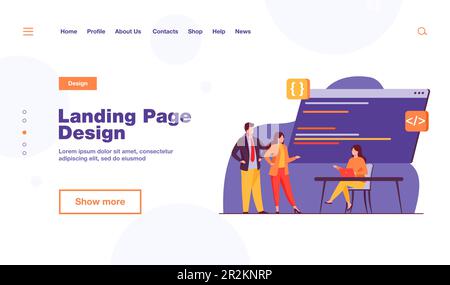 Programmers coding new program Stock Vector