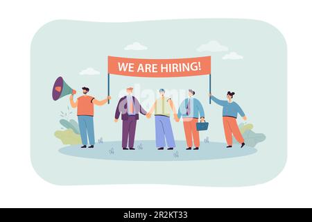 Happy HR managers looking for new employees Stock Vector