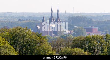 the village of Mook from the Mookerheide in Limburg, the Netherlands Stock Photo