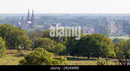 the village of Mook from the Mookerheide in Limburg, the Netherlands Stock Photo