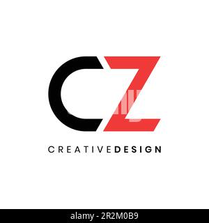 Modern futuristic initial CZ logo design vector illustration Stock Vector