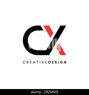 Creative modern futuristic letter CX logo design vector Stock Vector