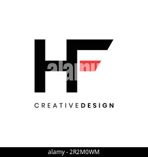 Creative modern minimalist letter HF logo design vector Stock Vector