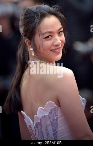 CANNES, FRANCE - MAY 19:Tang Wei arrives for the premiere of the film The Zone Of Interest in competition during the 76th edition of the Cannes Film Festival at Palais des Festivals in Cannes, France on May 19, 2023. Credit: dpa picture alliance/Alamy Live News Stock Photo