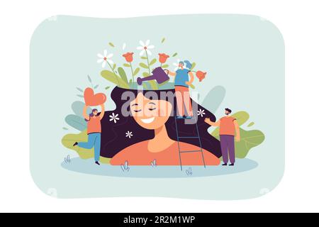 Happy girl with beautiful mind Stock Vector