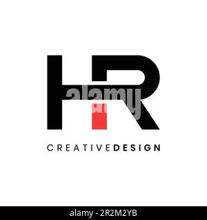 Creative modern simple letter HR logo design vector Stock Vector