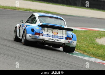 Mugello Historic Classic 25 April 2014 - PORSCHE 911 RSR - 1976 driven by Laurent LALMAND during practice on Mugello Circuit, Italy. Stock Photo