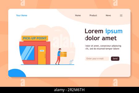 Customer carrying box from delivery service office Stock Vector