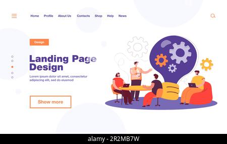 Creative office workers discussing ideas in team Stock Vector
