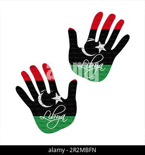 libya flag hand vector Stock Vector