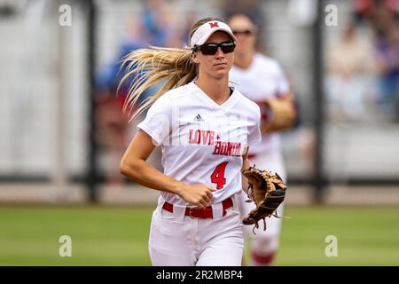 Miami of Ohio infielder Chloe Parks (4) reacts during an NCAA softball