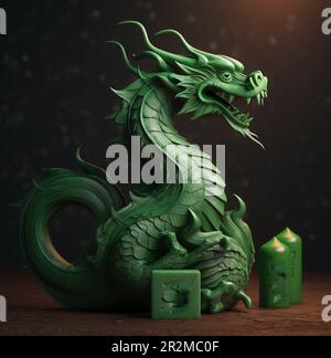 Green wooden dragon, new year 2024. 27594681 Stock Photo at Vecteezy