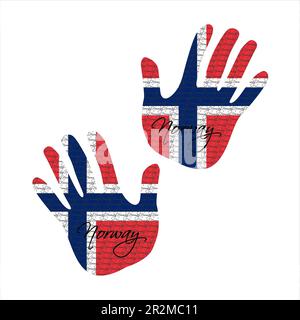 norway flag hand vector Stock Vector