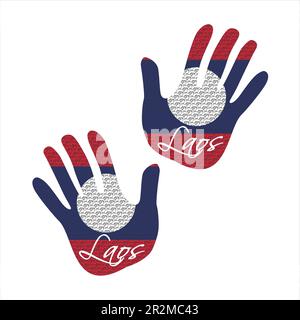 laos flag hand vector Stock Vector
