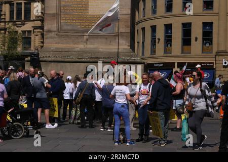 Anti Globlist,  Anti Vaccination Protesters, Patriotic Alternative View in Newcastle City Centre, Newcastle upon Tyne, UK. 20th May, 2023. Credit: DEW/Alamy Live News Stock Photo