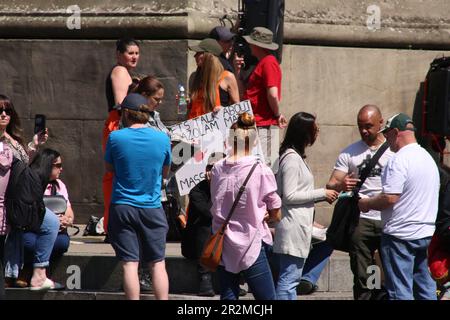 Anti Globlist,  Anti Vaccination Protesters, Patriotic Alternative View in Newcastle City Centre, Newcastle upon Tyne, UK. 20th May, 2023. Credit: DEW/Alamy Live News Stock Photo