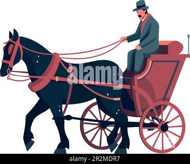 A farmer riding horse cart illustration Stock Vector Image & Art - Alamy