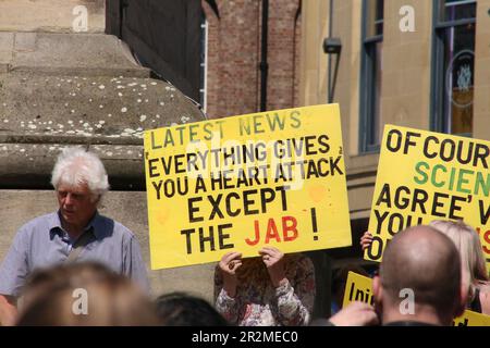 Anti Globlist,  Anti Vaccination Protesters, Patriotic Alternative View in Newcastle City Centre, Newcastle upon Tyne, UK. 20th May, 2023. Credit: DEW/Alamy Live News Stock Photo