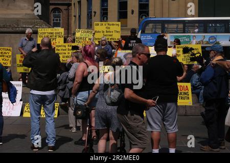 Anti Globlist,  Anti Vaccination Protesters, Patriotic Alternative View in Newcastle City Centre, Newcastle upon Tyne, UK. 20th May, 2023. Credit: DEW/Alamy Live News Stock Photo