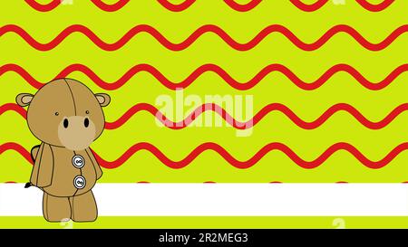 camel plush toy cartoon standing on colorful background illustration in vector format Stock Vector