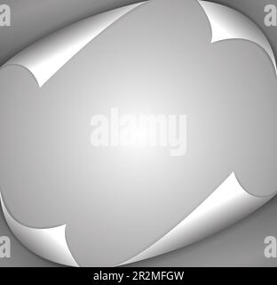 Realistic folding curled page corner with shadow vector illustration. Stock Vector