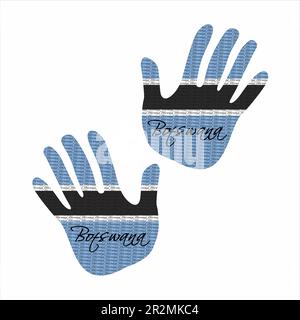 botswana flag hand vectors Stock Vector