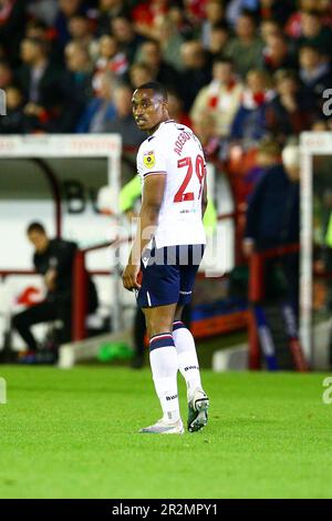 Oakwell Stadium, Barnsley, England - 19th May 2023 Victor Adeboyejo (29) of Bolton Wanderers - during the game Barnsley v Bolton Wanderers, Sky Bet League One, Play off 2nd leg,  2022/23, Oakwell Stadium, Barnsley, England - 19th May 2023 Credit: Arthur Haigh/WhiteRosePhotos/Alamy Live News Stock Photo