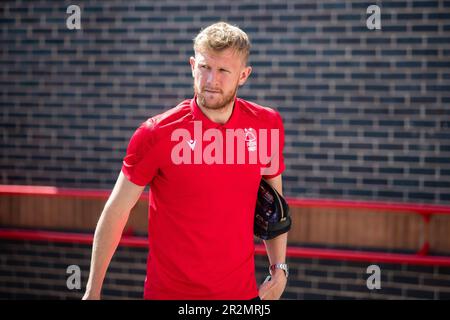 Joe Worrall of Nottingham Forest arrives before the Premier League match between Nottingham Forest and Arsenal at the City Ground on May 20, 2023 in Nottingham, United Kingdom  (Photo by Ritchie Sumpter/Alamy Live News) Stock Photo