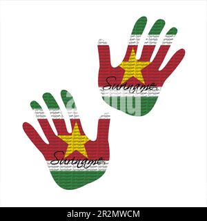 Hand drawn vector illustration with suriname flag pattern great for poster, magazine and clothes design Stock Vector
