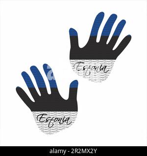 Hand drawn vector illustration with estonia flag pattern great for poster, magazine and clothes design Stock Vector