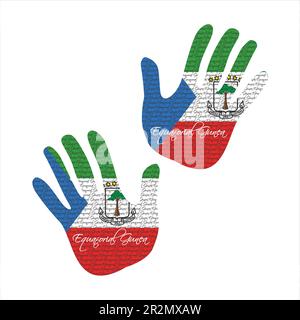 equatorial guinea flag hand vector Stock Vector