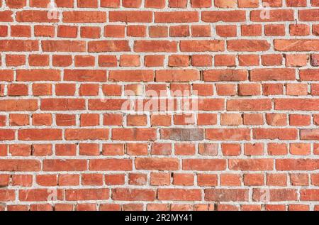 Detailed picture of an old brick wall, background or wallpaper. Stock Photo