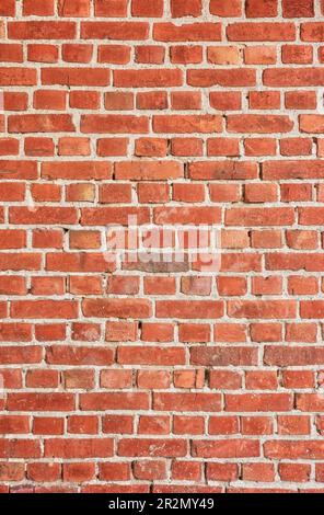 Detailed picture of an old brick wall, background or wallpaper. Stock Photo