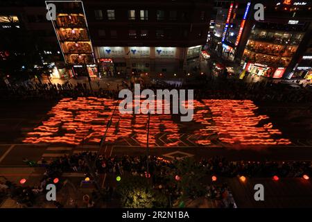 Buddhists light lotus lanterns and march in Seoul, South Korea, on May 20, 2023. The upcoming 27th is Buddha's birthday. The Yeondeung Parade, which could not be celebrated due to COVID-19, was held after three years. in Seoul, South Korea. Credit: Kitae Lee/ Alamy Live News Stock Photo
