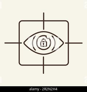Eye and padlock line icon Stock Vector
