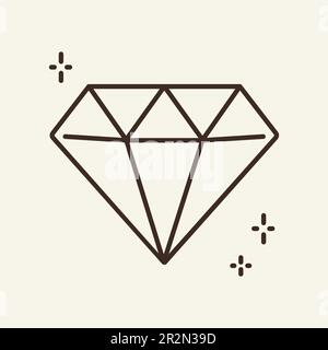 Diamond line icon Stock Vector